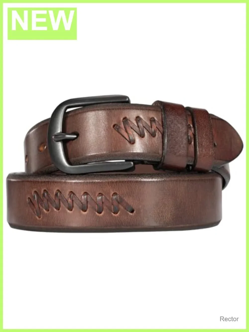 Women's Casual Leather Belt with Metal Buckle - Top Grain Leather